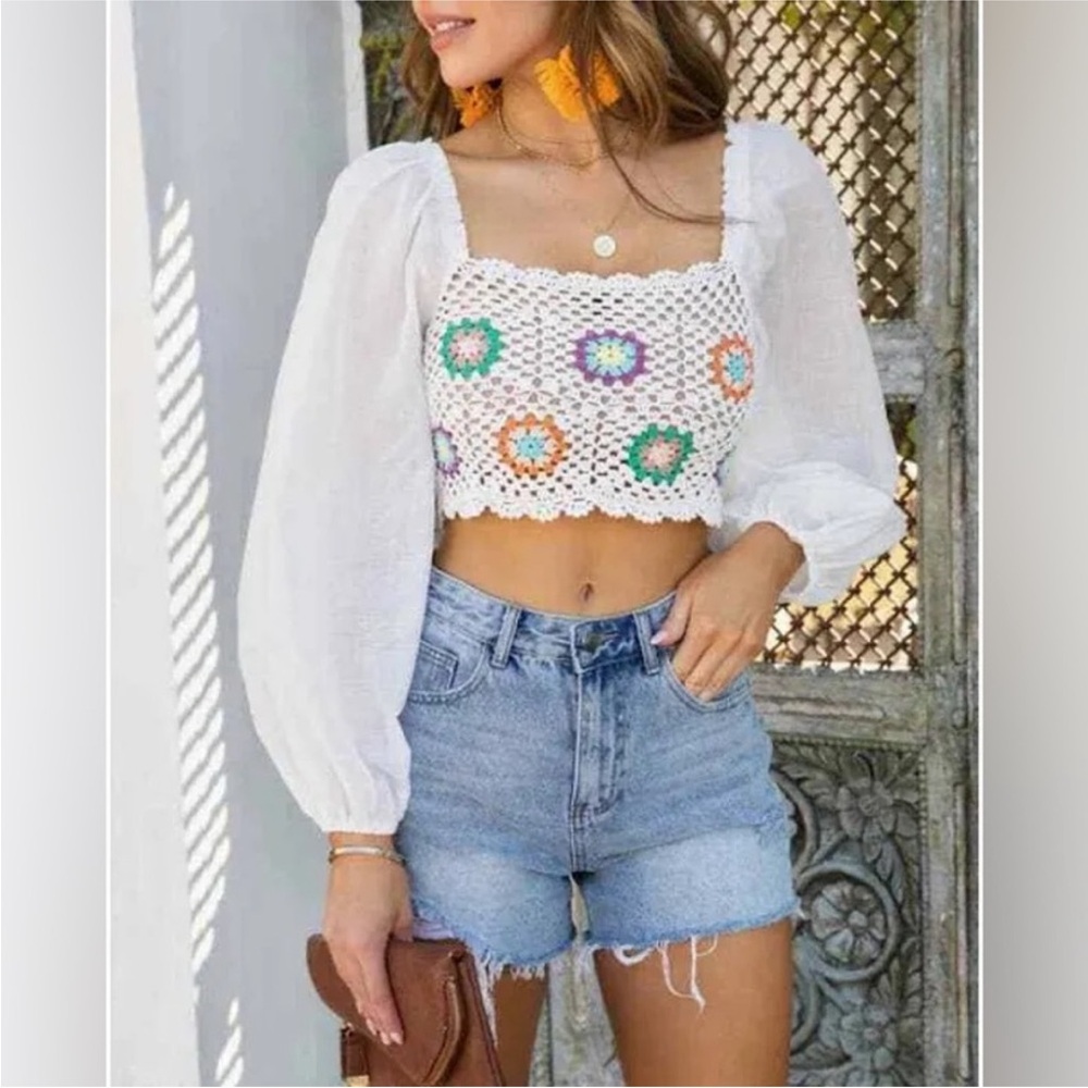 NWT! Aerie crochet floral crop top🌸🌺🌼